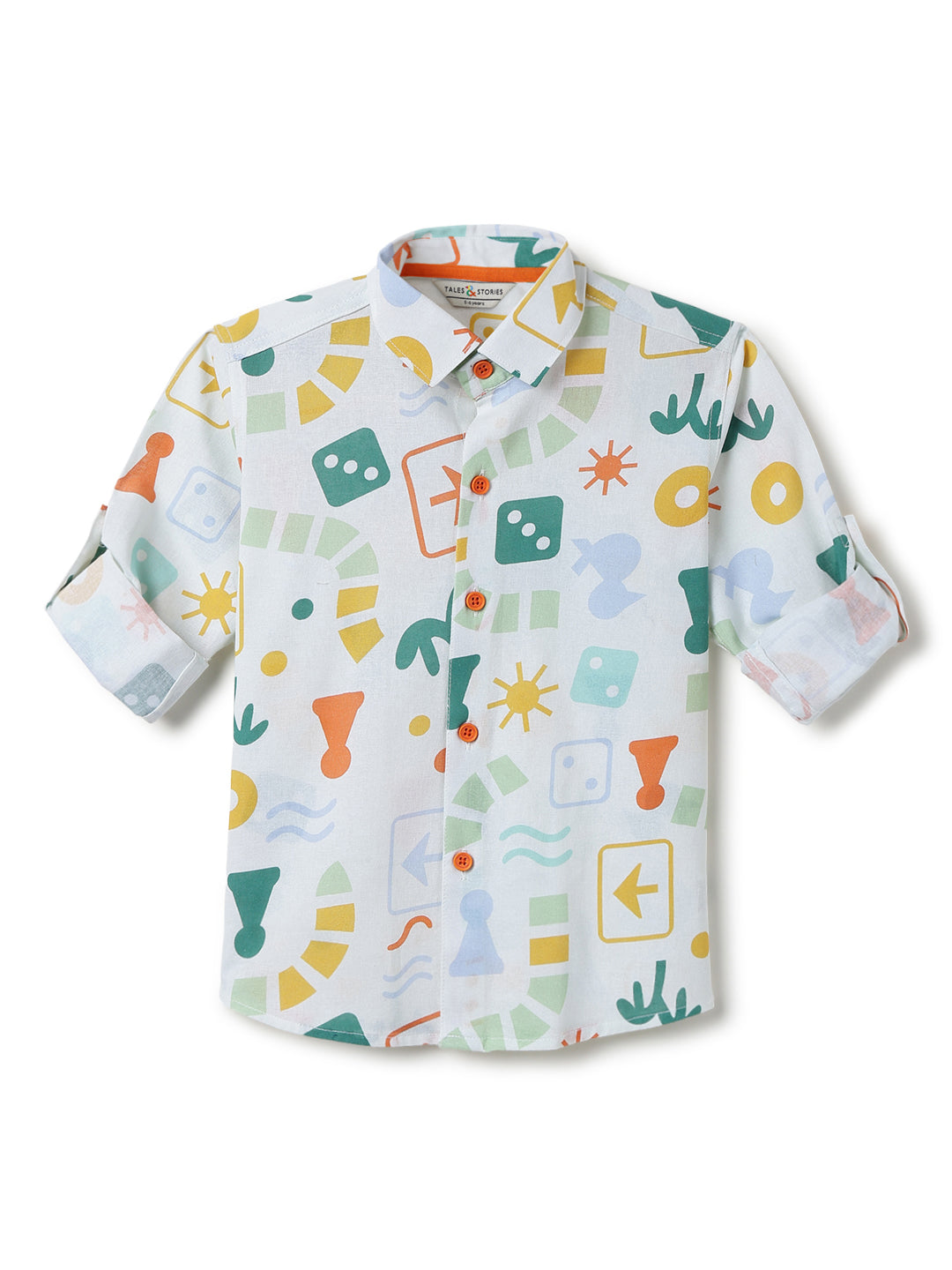 Boys Cotton Multicolor Printed Casual Shirt