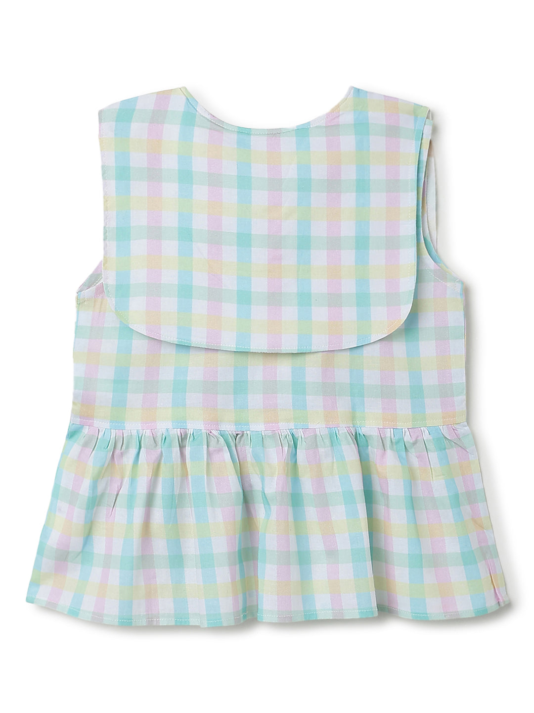 Girls Multicolor Checkered Cotton Top