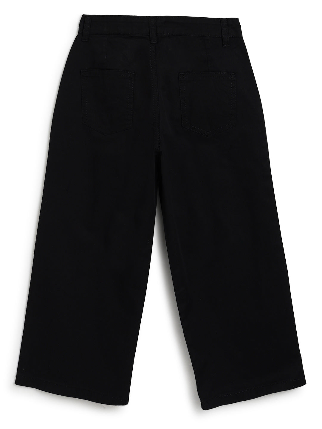 Boys Black Cotton Twill Korean Fit Trouser