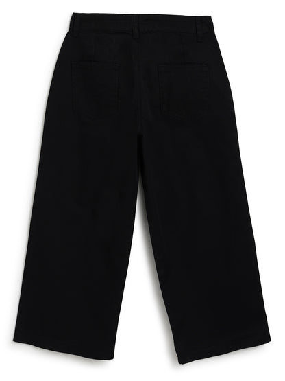 Boys Black Cotton Twill Korean Fit Trouser
