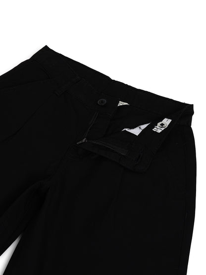 Boys Black Cotton Twill Korean Fit Trouser