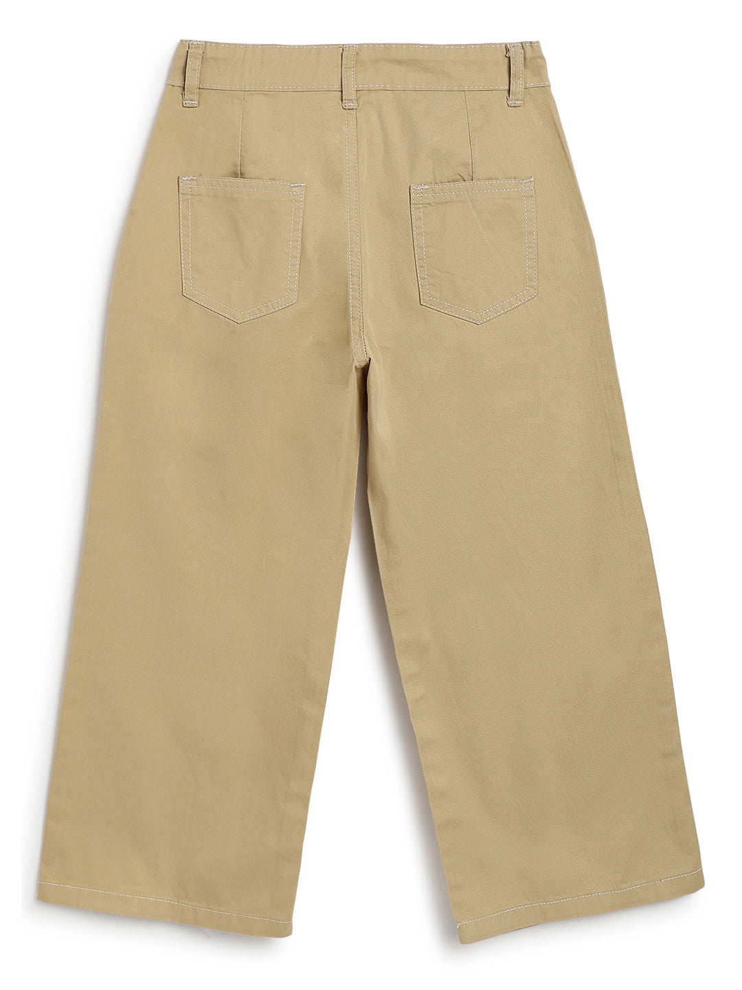 Boys Beige Cotton Twill Korean Fit Trouser