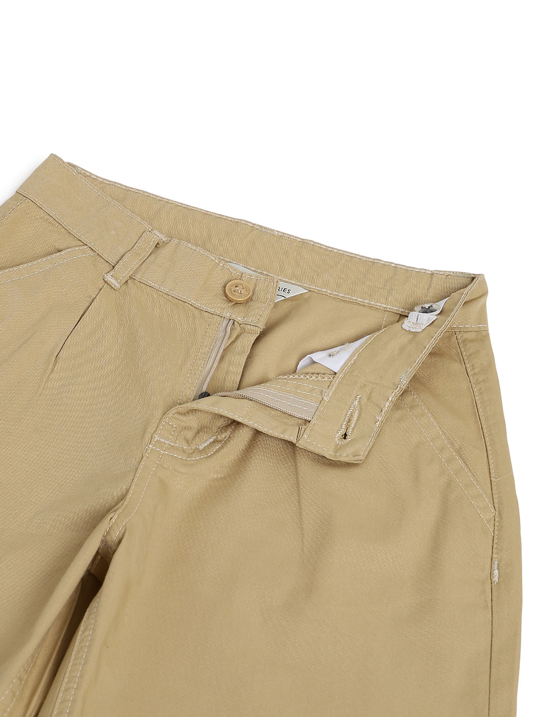 Boys Beige Cotton Twill Korean Fit Trouser
