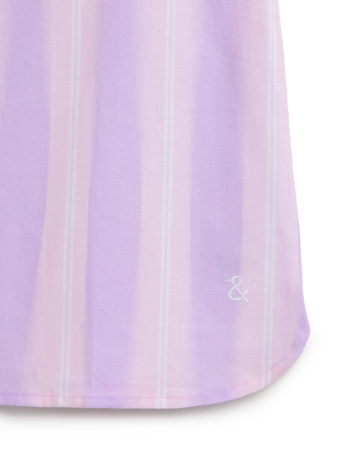 Girls Cotton Purple Striped One Shoulder Top