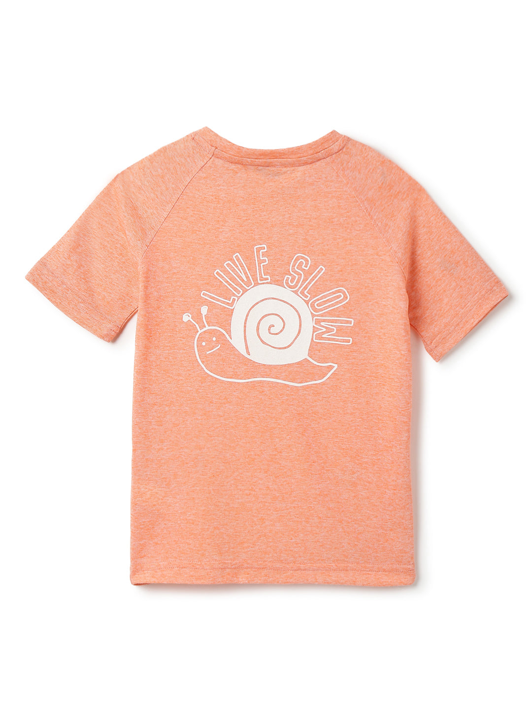 Boys Cotton Peach Printed Casual T-Shirt