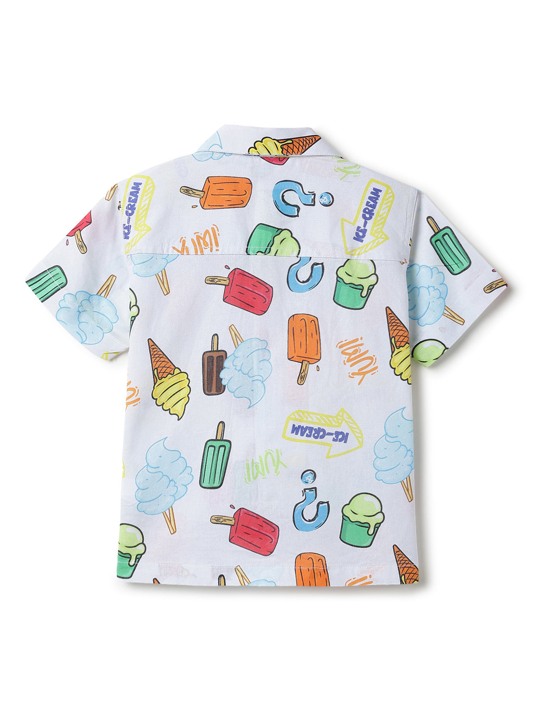 Boys Cotton Half Sleeve Regular Fit Printed Casual Shirt