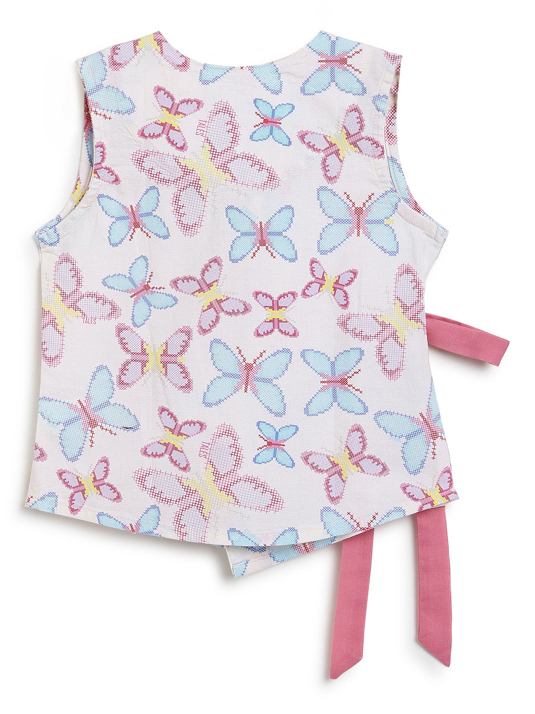 Girls Multicolor Cotton Printed Sleeveless Top
