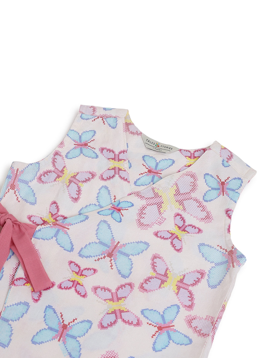 Girls Multicolor Cotton Printed Sleeveless Top