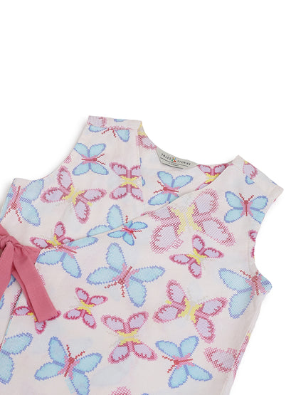 Girls Multicolor Cotton Printed Sleeveless Top