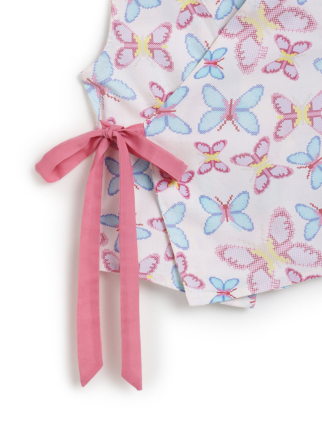 Girls Multicolor Cotton Printed Sleeveless Top
