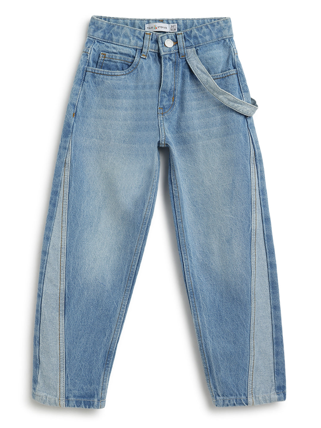 Boys Denim Light Blue Dad Fit Washed Jeans