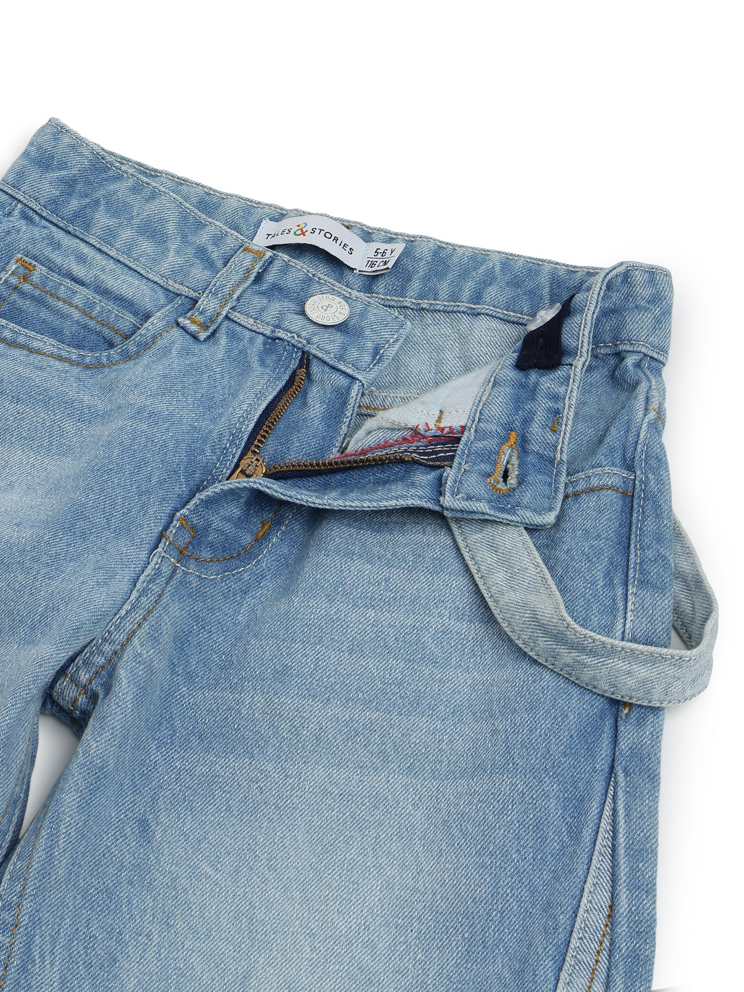 Boys Denim Light Blue Dad Fit Washed Jeans
