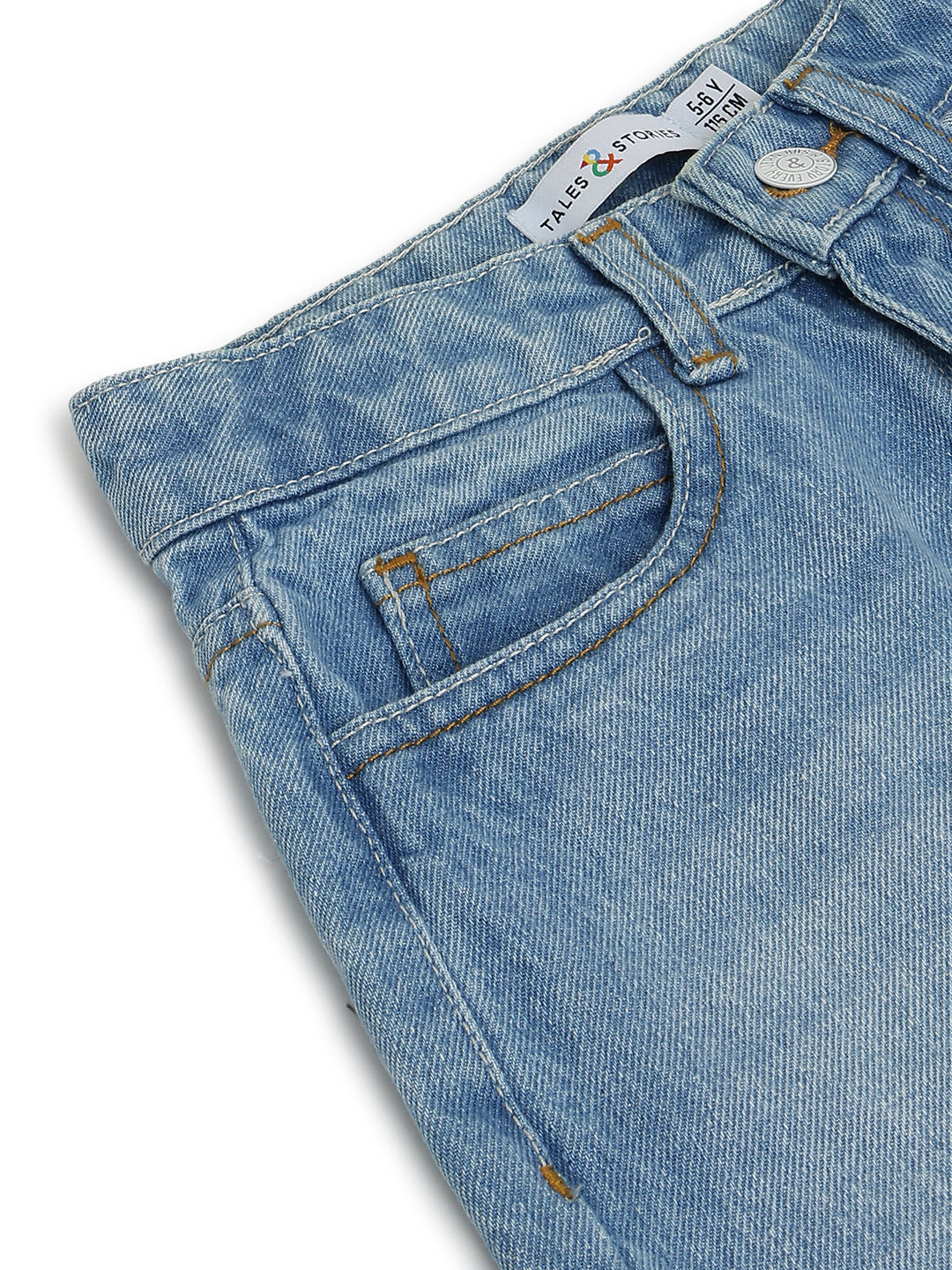 Boys Denim Light Blue Dad Fit Washed Jeans