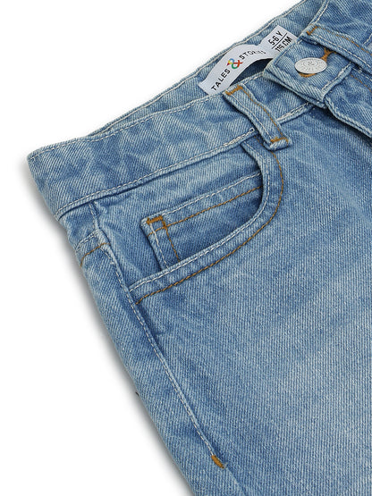 Boys Denim Light Blue Dad Fit Washed Jeans