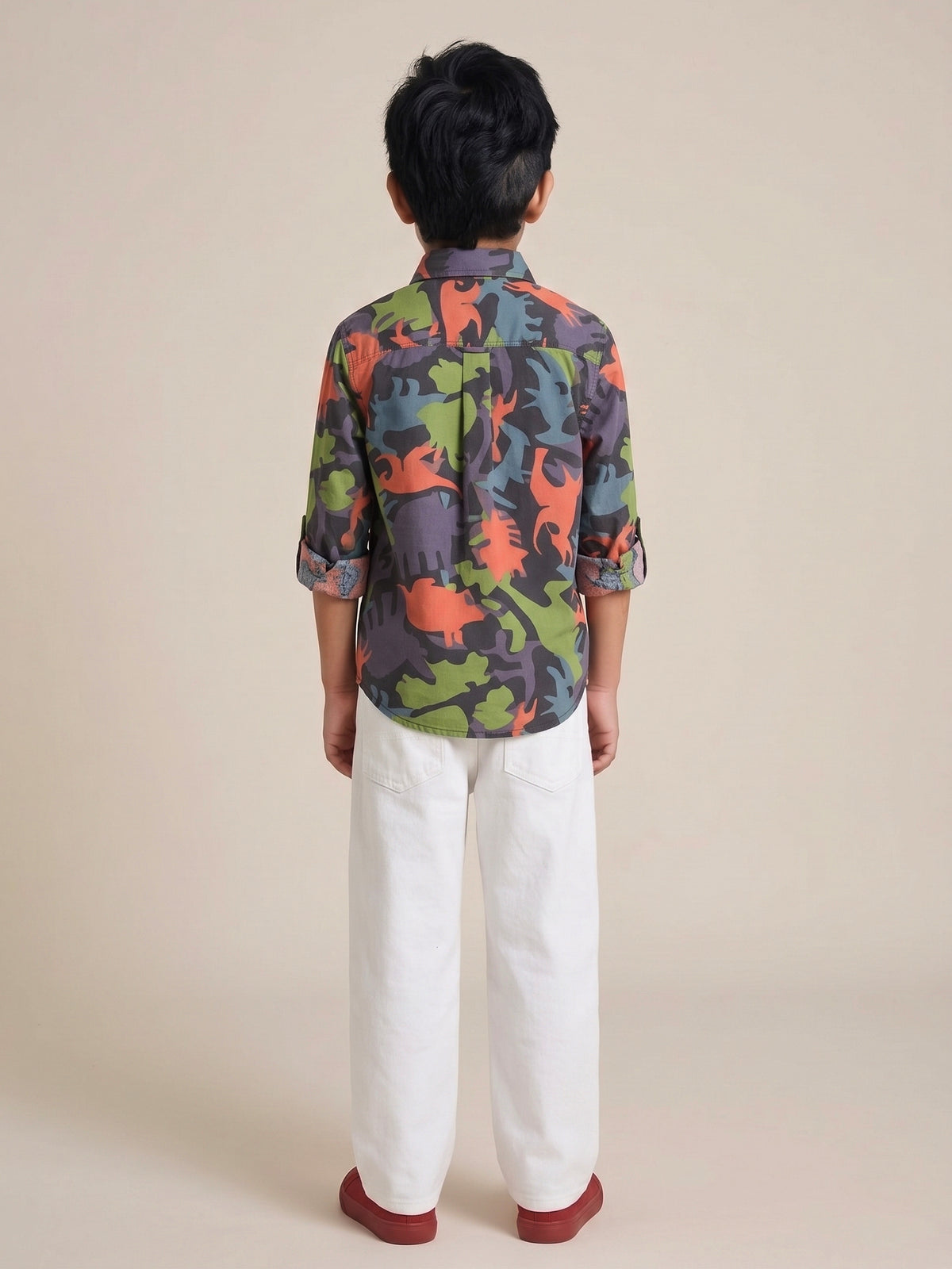 Boys Multicolor Printed Cotton Full Sleeve Shirt