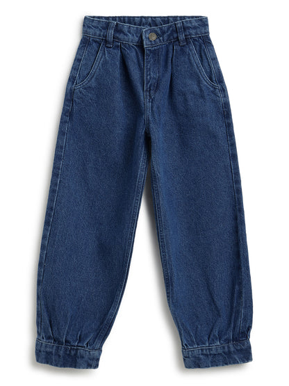 Girls Blue Balloon Fit Denim Jeans