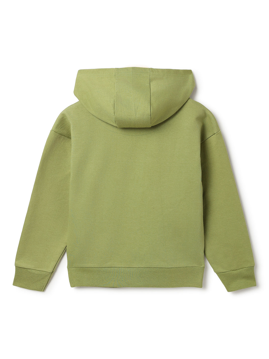 Unisex Olive Solid Fleece Hooded Co-ord Set