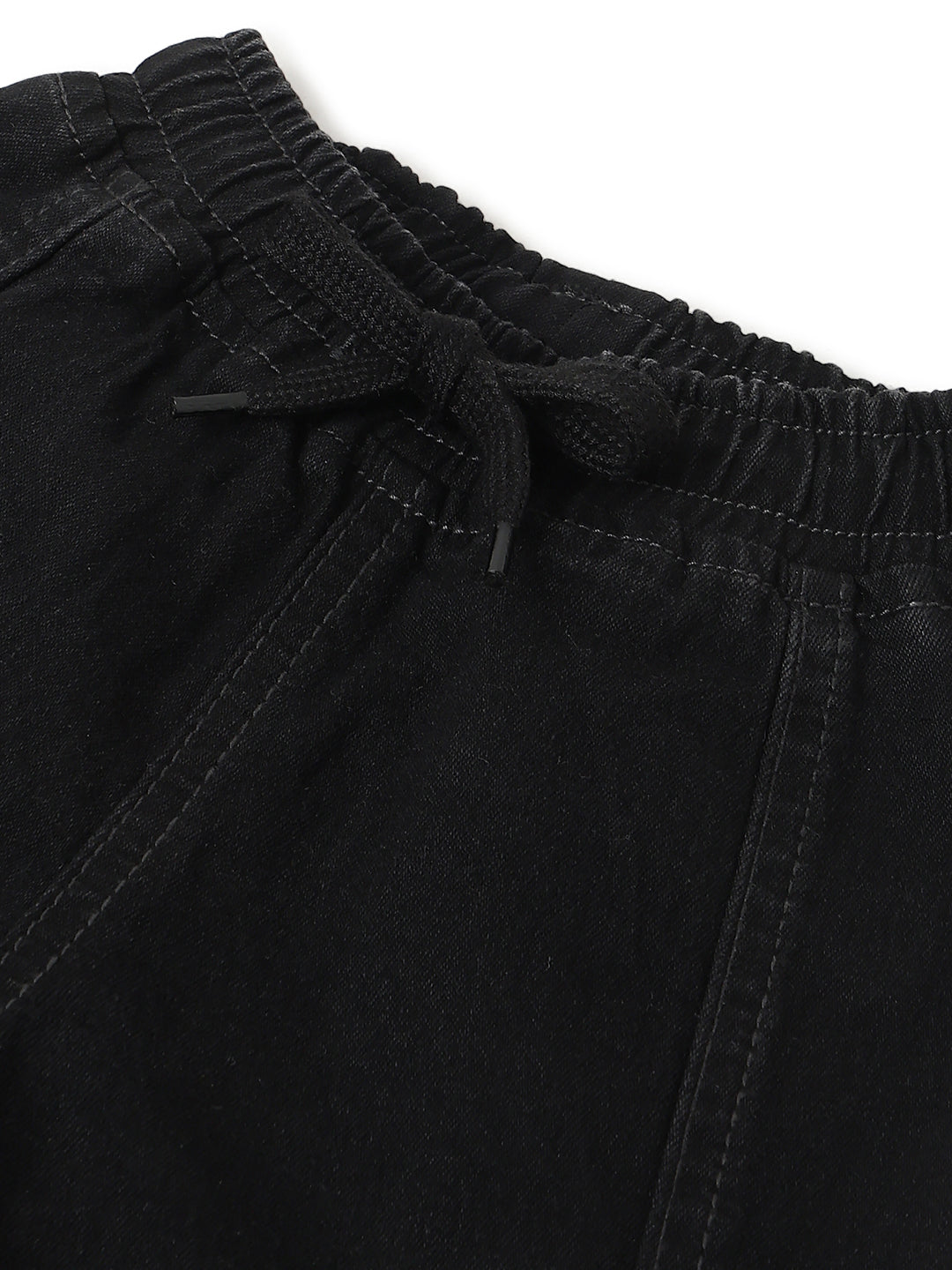 Boys Black Denim Jogger
