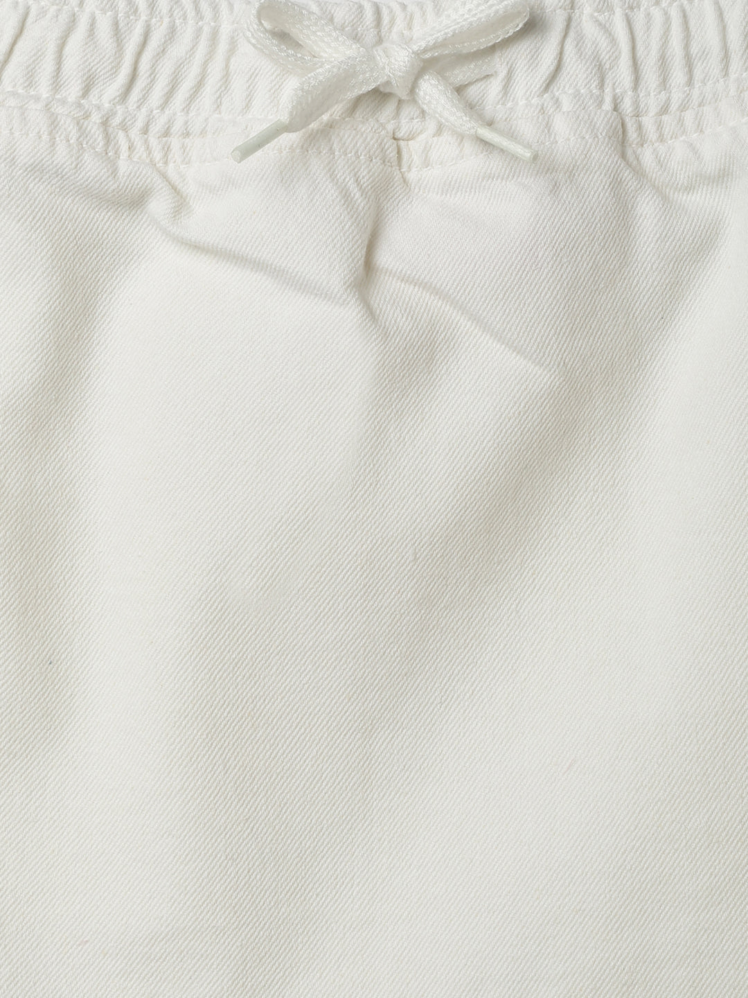 Girls White Cotton Solid Skirt