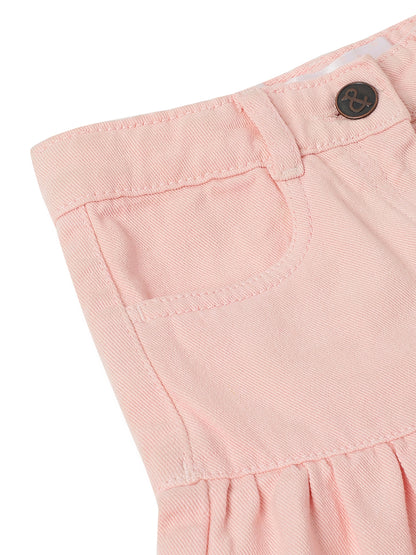 Girls Stylish Pink Cotton Skirt