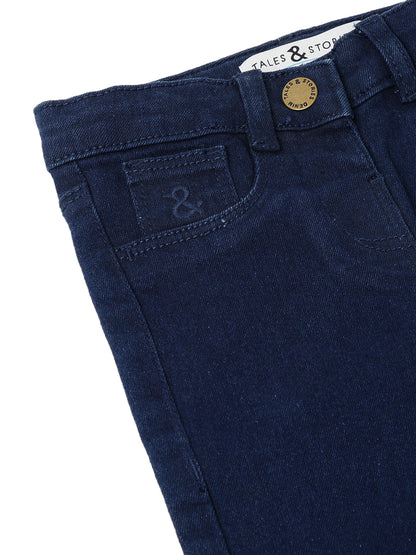 Girls Dark Blue Slim Fit Jeans
