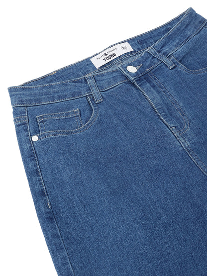 Women Denim Lycra Blue Washed Jeans