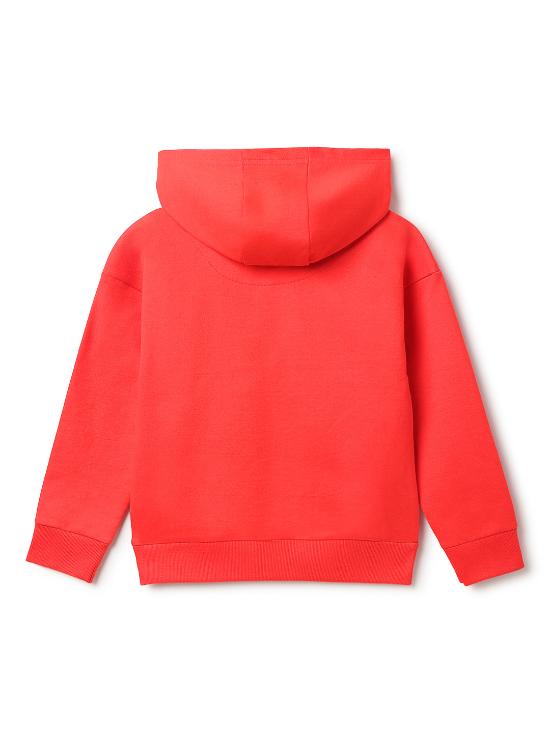 Unisex Red Solid Fleece Hooded Co-ord Set