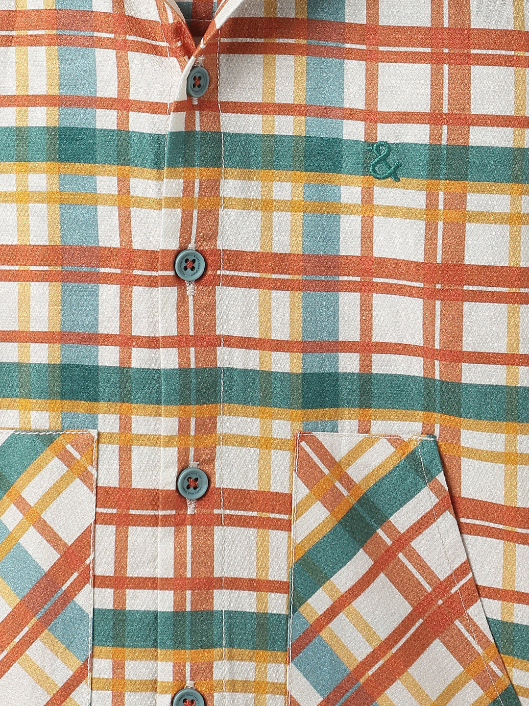 Boys Cotton Multicolor Checked Hooded Shirt