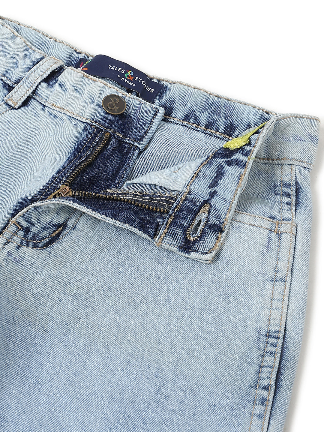 Boys Light Blue Denim Cargo Jeans