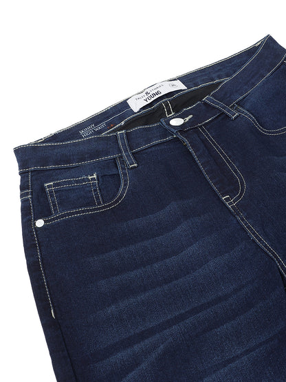 Women Denim Lycra Dark Blue Washed Jeans