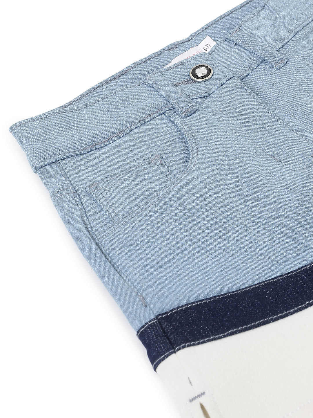 Girls Light Blue Lycra Solid Casual Shorts