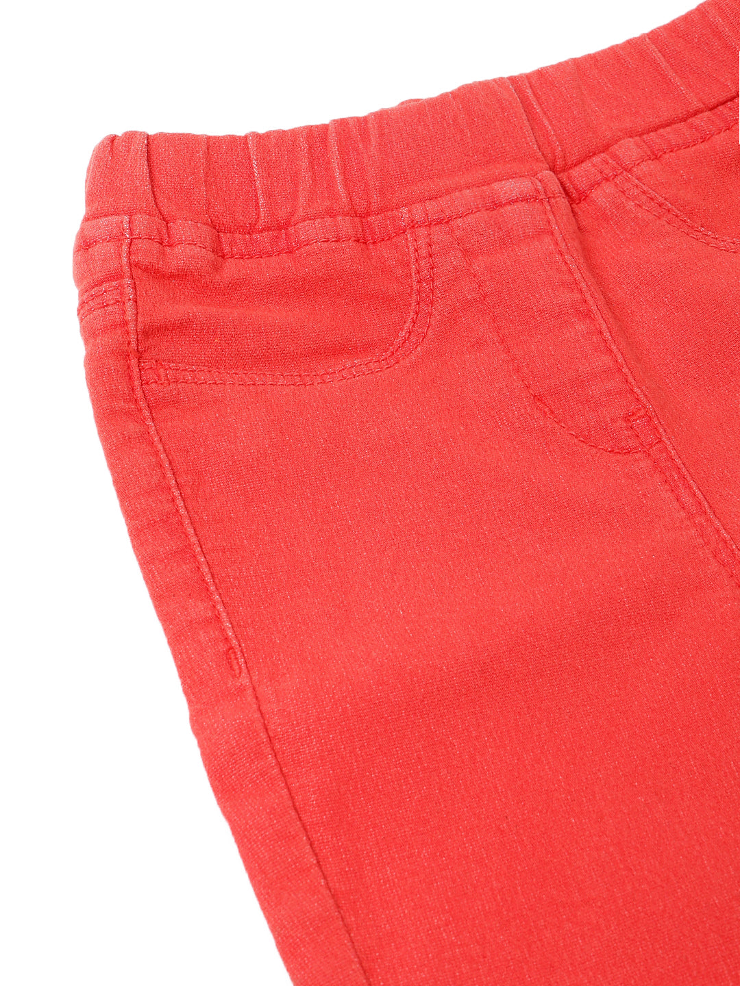 Girls Lycra Red Ankle Length Jengging