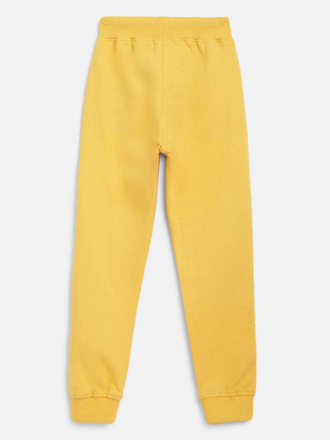 Boys & Girls Cotton Solid Yellow Lounge Set