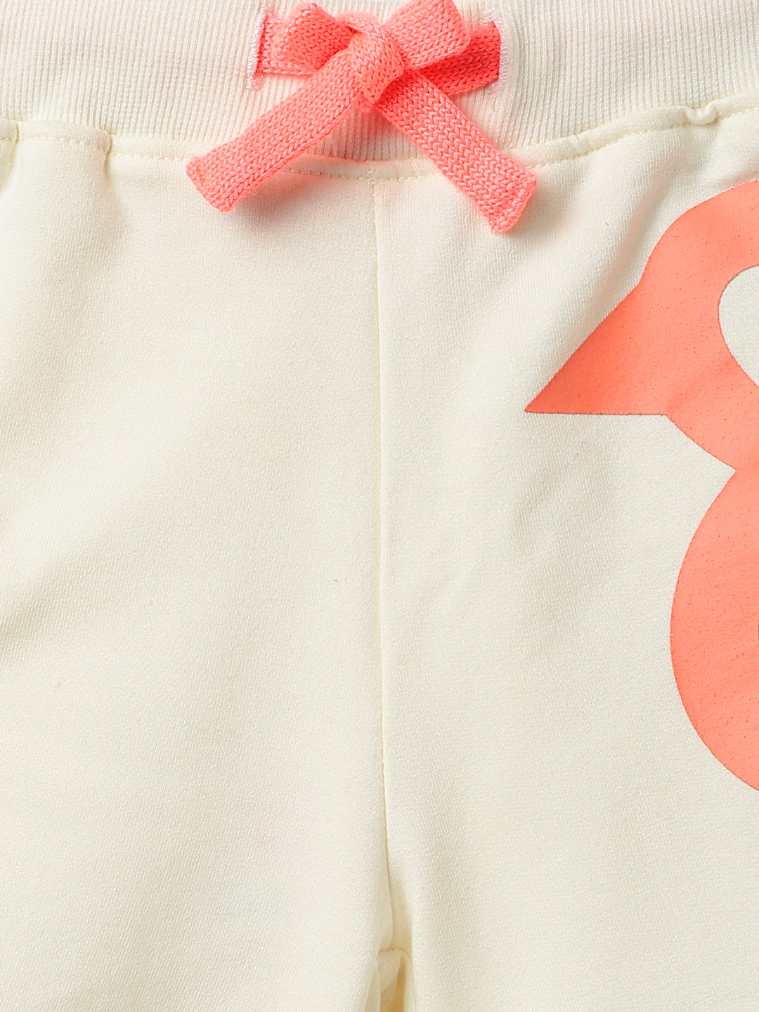Girls White Cotton Regular Fit Print Shorts