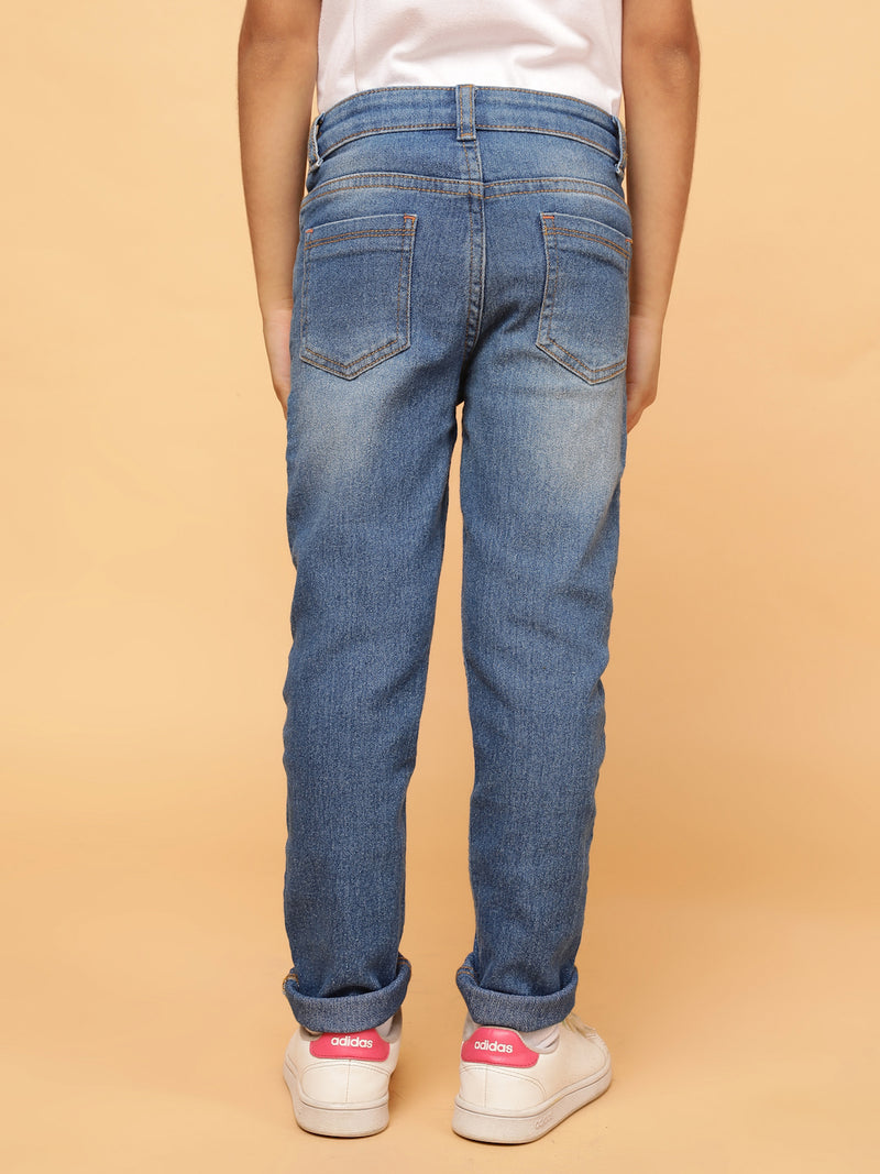 BOYS LIGHT BLUE WHISKERED DENIM JEANS