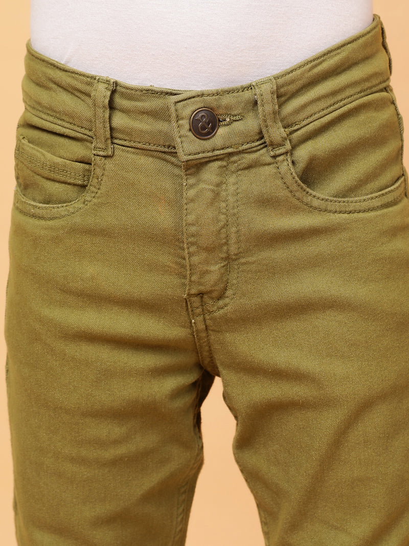 Boys Olive Cotton Trouser