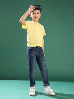 Boys Basic Dark Blue Casual Jeans