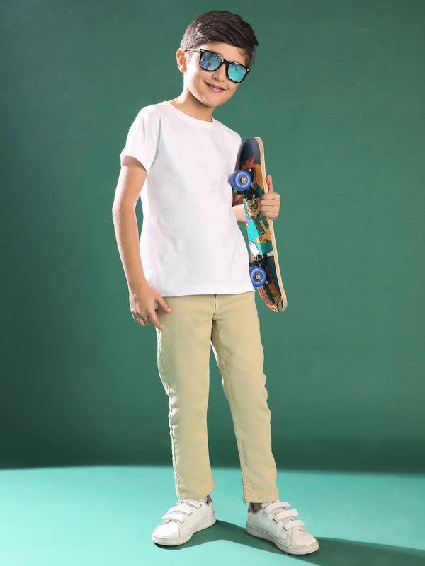 Boys Khaki Cotton Trouser