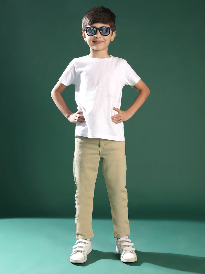 Boys Khaki Cotton Trouser