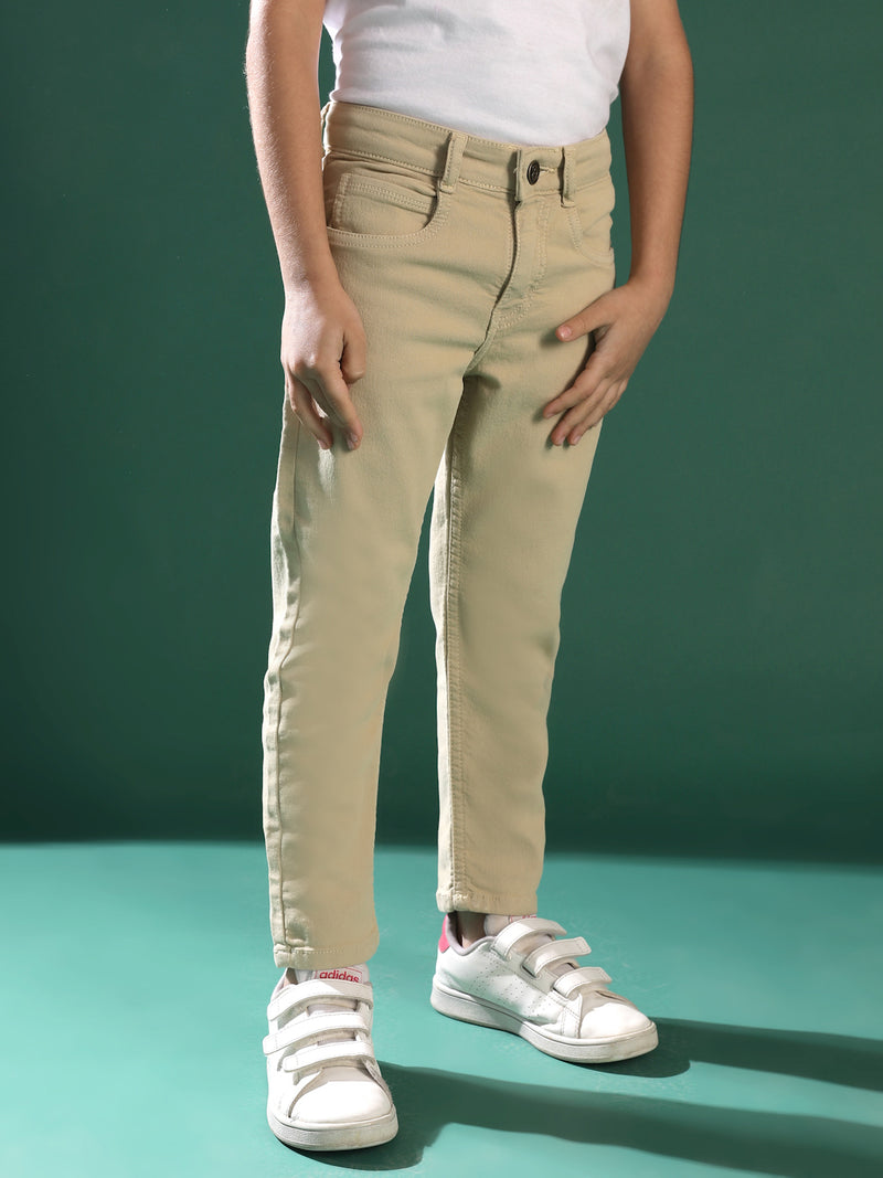 Boys Khaki Cotton Trouser