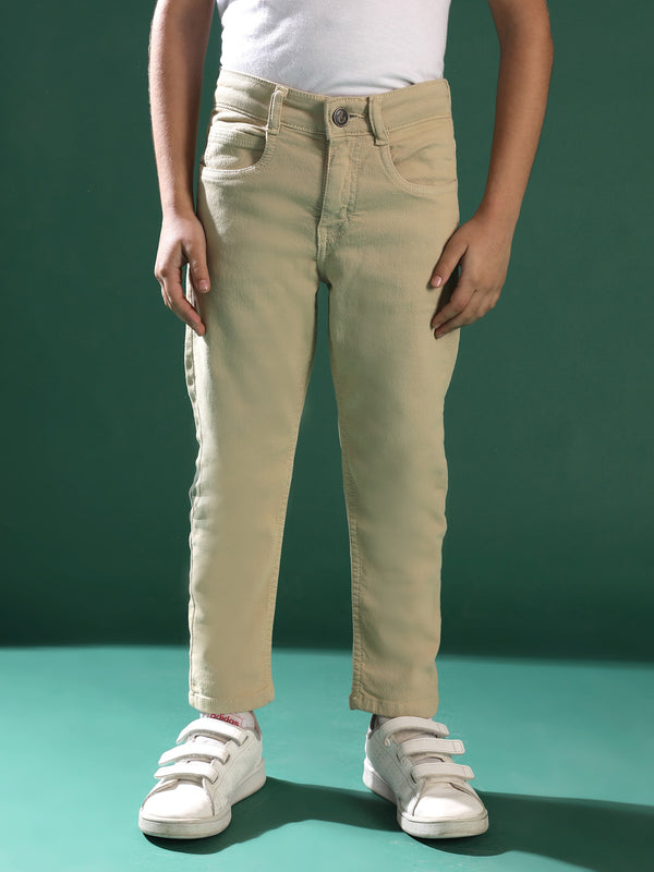 Boys Khaki Cotton Trouser