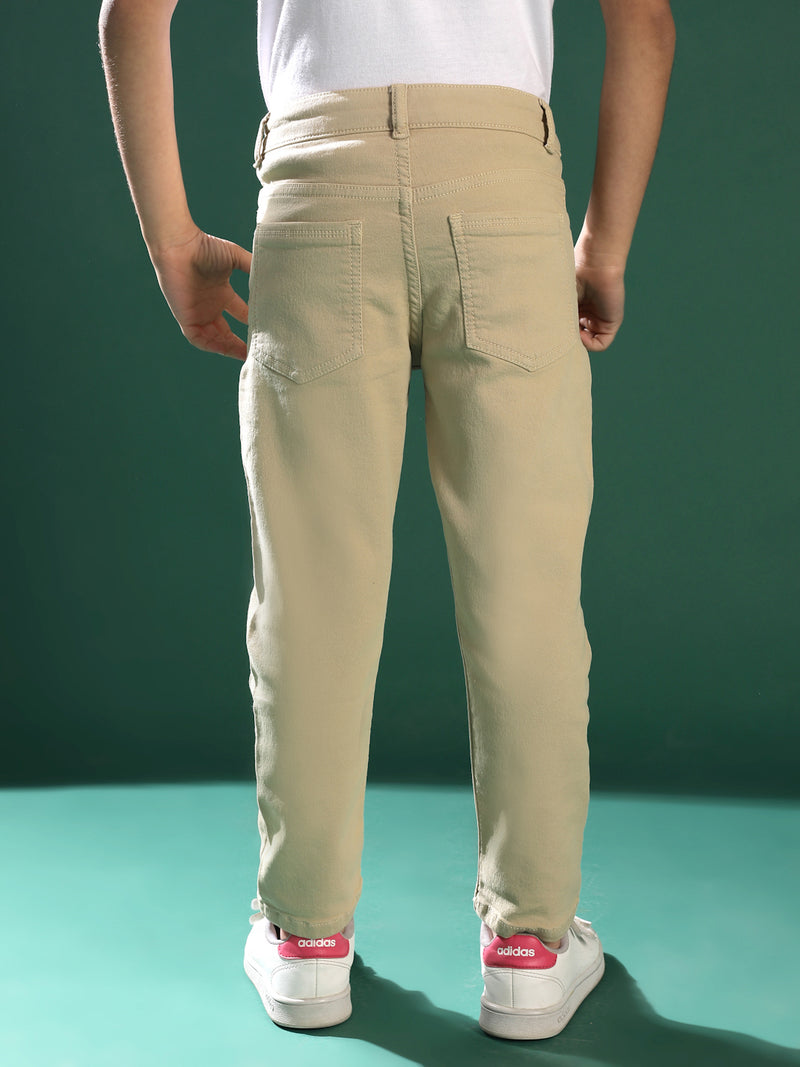 Boys Khaki Cotton Trouser