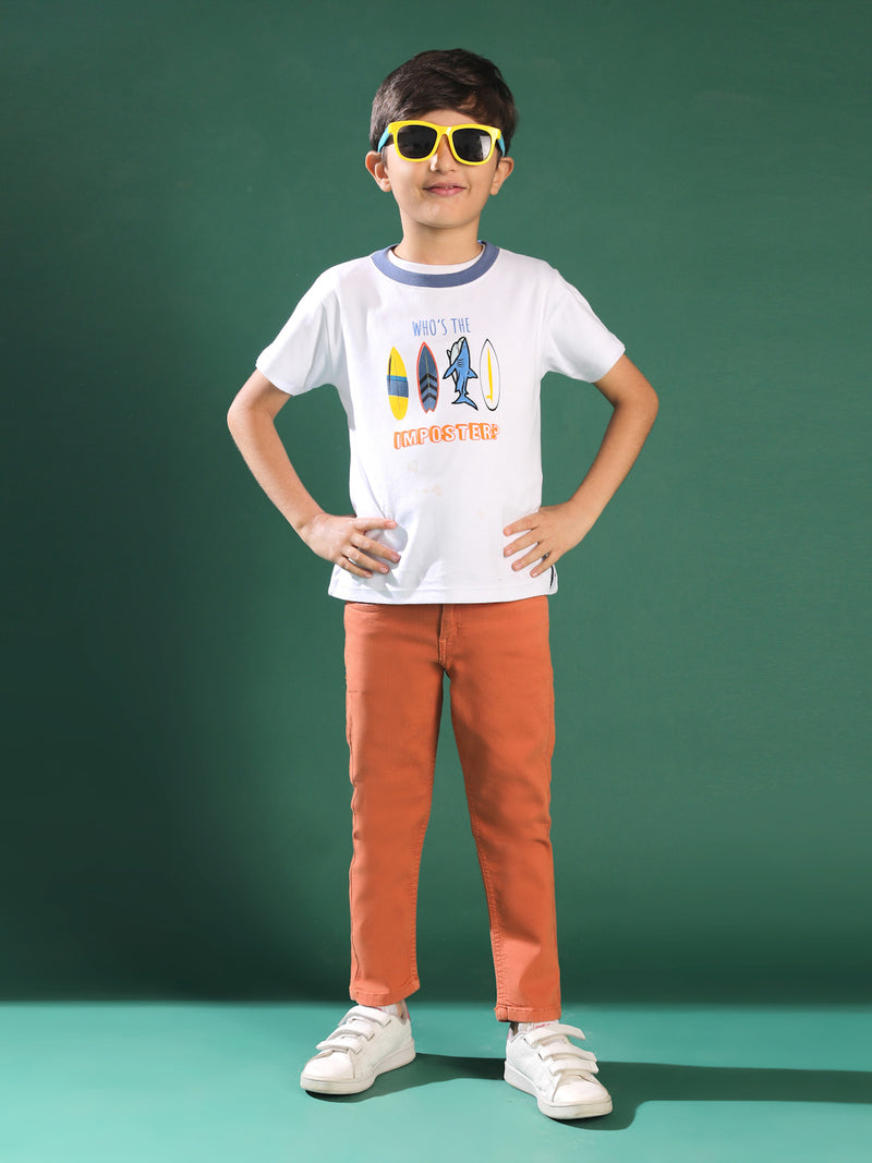 Boys Rust Cotton Trouser