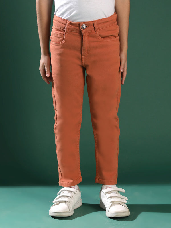 Boys Rust Cotton Trouser