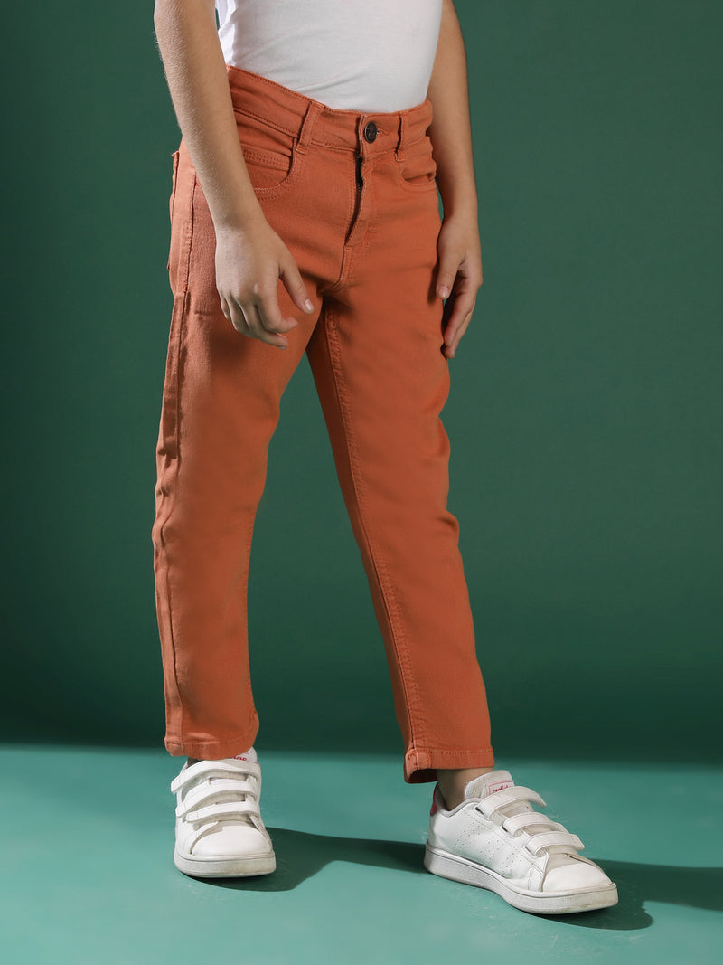 Boys Rust Cotton Trouser