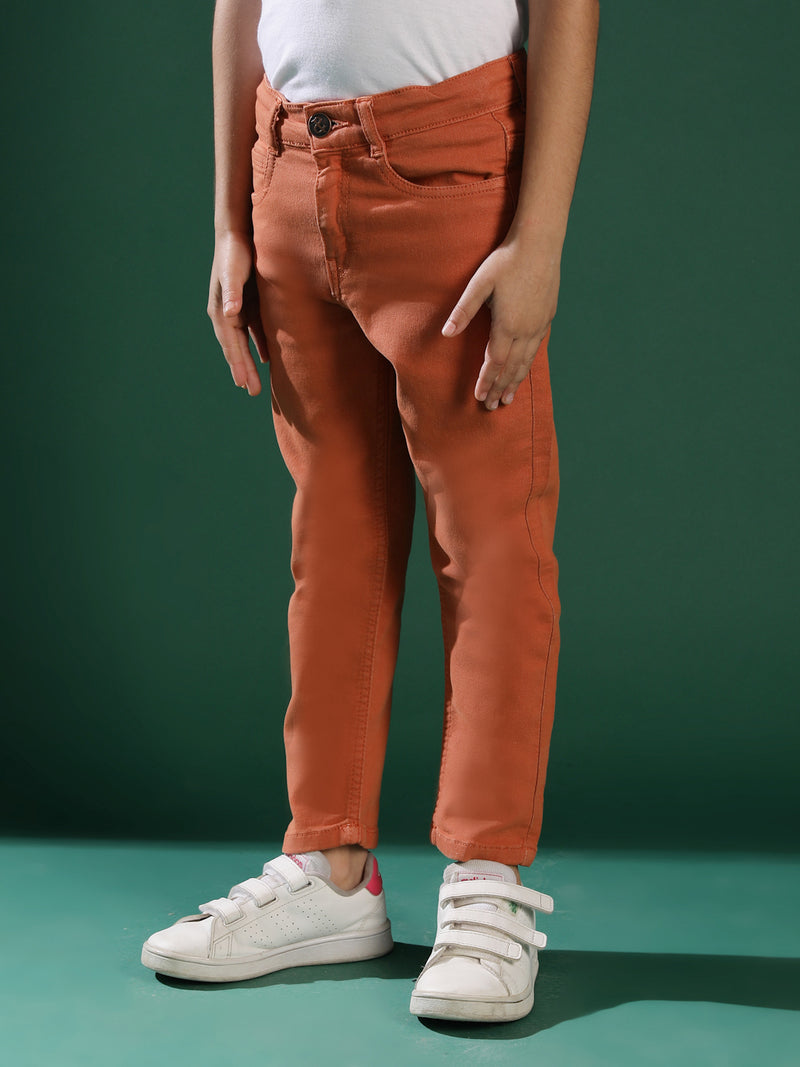 Boys Rust Cotton Trouser