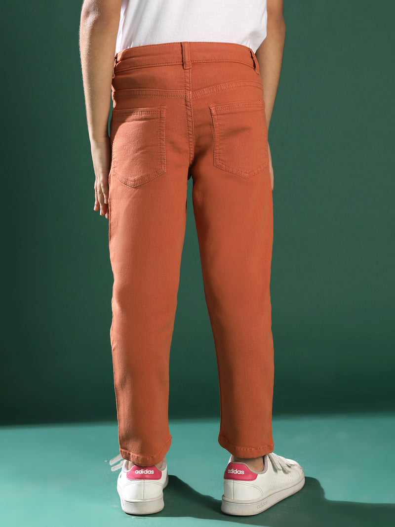 Boys Rust Cotton Trouser