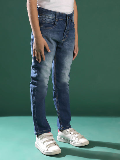 Boys Mid Blue Slim Fit Casual Denim Jeans