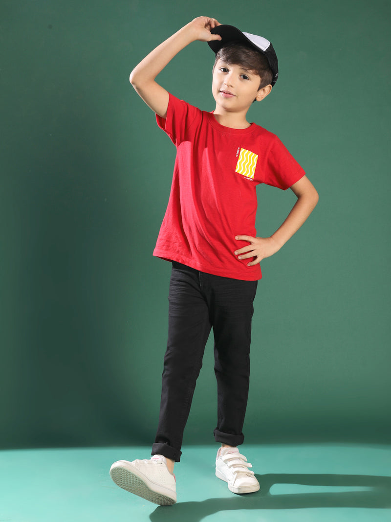 Boys Slim Fit Black Casual Denim Jeans