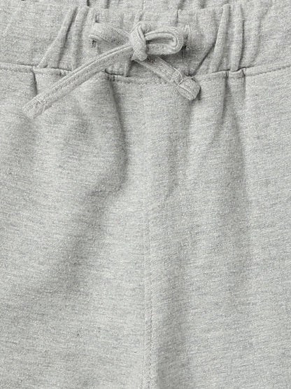 Boys Grey Cotton Poly Printed Bermuda Shorts